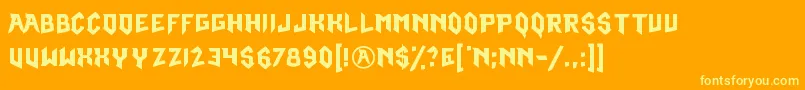 OmegaRuby Font – Yellow Fonts on Orange Background