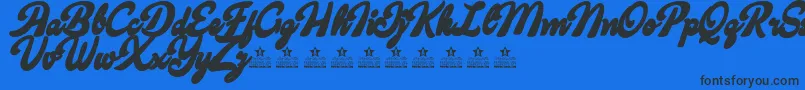 CandyShopContourPersonalUse Font – Black Fonts on Blue Background