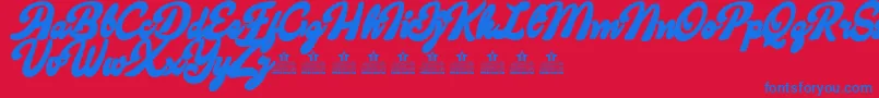 CandyShopContourPersonalUse Font – Blue Fonts on Red Background