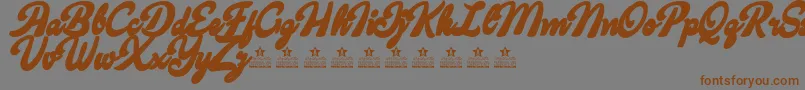 Więcej informacji o czcionce CandyShopContourPersonalUse Czcionka CandyShopContourPersonalUse – brązowe czcionki na szarym tle