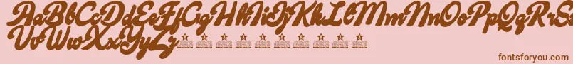 Fonte CandyShopContourPersonalUse – fontes marrons em um fundo rosa
