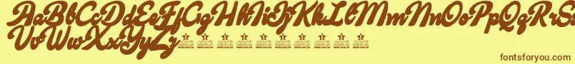 CandyShopContourPersonalUse-Schriftart – Braune Schriften auf gelbem Hintergrund
