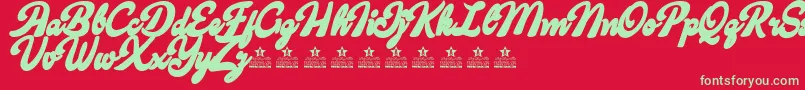 fuente CandyShopContourPersonalUse – Fuentes Verdes Sobre Fondo Rojo