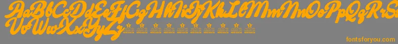 Saiba mais sobre a fonte CandyShopContourPersonalUse Fonte CandyShopContourPersonalUse – fontes laranjas em um fundo cinza