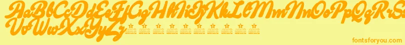CandyShopContourPersonalUse Font – Orange Fonts on Yellow Background