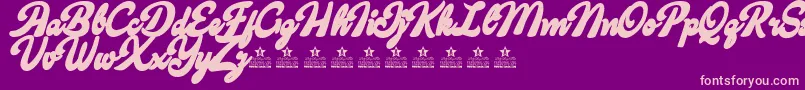 CandyShopContourPersonalUse-fontti – vaaleanpunaiset fontit violetilla taustalla