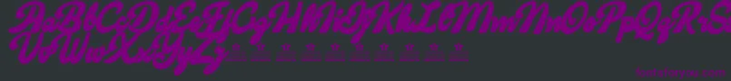 Czcionka CandyShopContourPersonalUse – fioletowe czcionki na czarnym tle