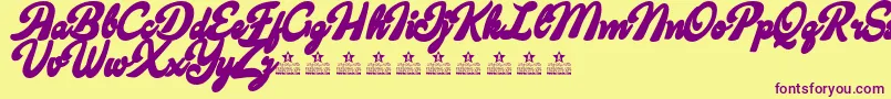 CandyShopContourPersonalUse Font – Purple Fonts on Yellow Background