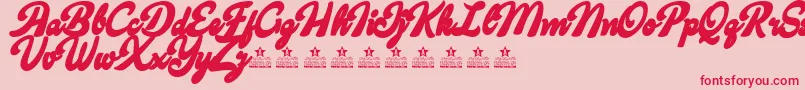 CandyShopContourPersonalUseフォントについての詳細 フォントCandyShopContourPersonalUse – ピンクの背景に赤い文字