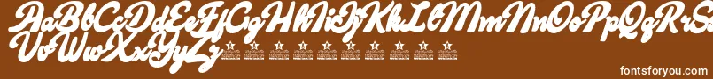フォントCandyShopContourPersonalUse – 茶色の背景に白い文字