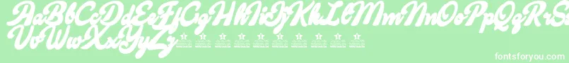 Więcej informacji o czcionce CandyShopContourPersonalUse Czcionka CandyShopContourPersonalUse – białe czcionki na zielonym tle