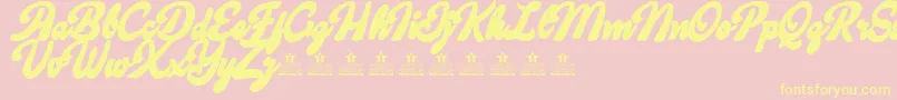 More about CandyShopContourPersonalUse Font CandyShopContourPersonalUse Font – Yellow Fonts on Pink Background