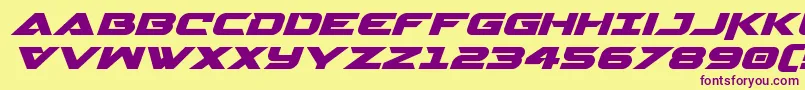 Czcionka Gemina2expandital – fioletowe czcionki na żółtym tle