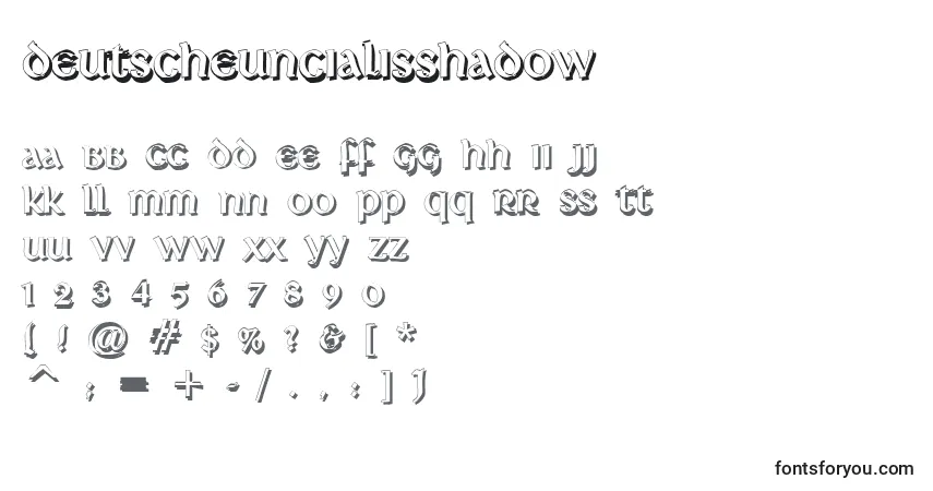 DeutscheUncialisShadow-fontti – aakkoset, numerot, erikoismerkit