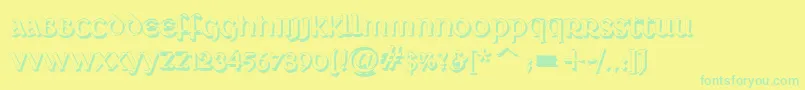 DeutscheUncialisShadow Font – Green Fonts on Yellow Background