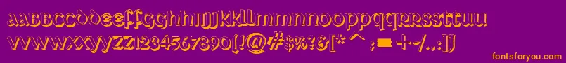 DeutscheUncialisShadow Font – Orange Fonts on Purple Background