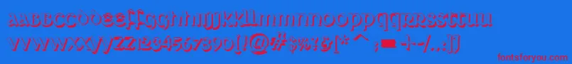 DeutscheUncialisShadow Font – Red Fonts on Blue Background