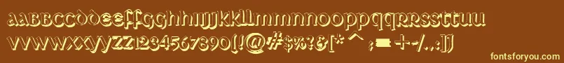 DeutscheUncialisShadow Font – Yellow Fonts on Brown Background