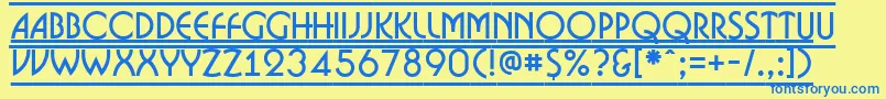 Czcionka ABosanovadcfr – niebieskie czcionki na żółtym tle