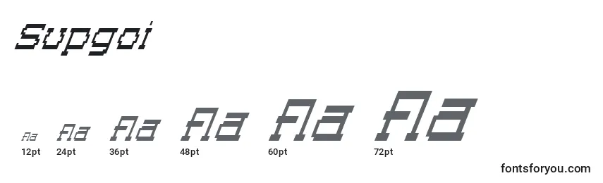 Supgoi Font Sizes