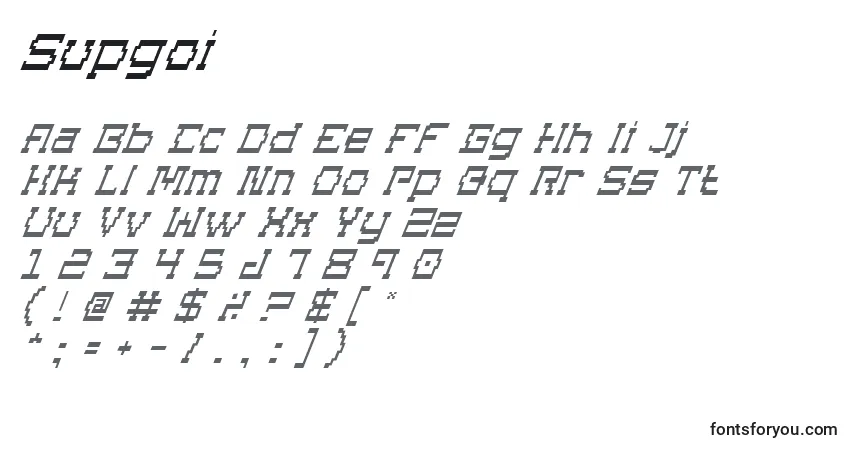 characters of supgoi font, letter of supgoi font, alphabet of  supgoi font