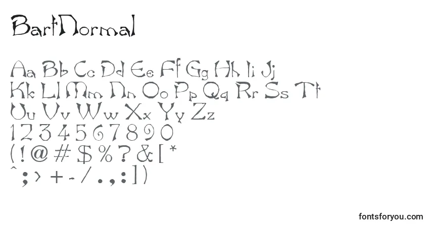 Czcionka BartNormal – alfabet, cyfry, specjalne znaki