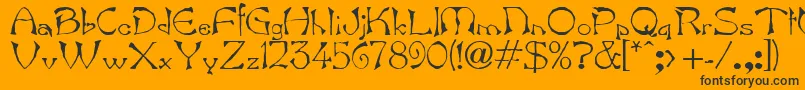 BartNormal Font – Black Fonts on Orange Background