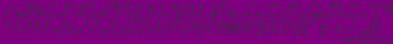 BartNormal-fontti – mustat fontit violetilla taustalla