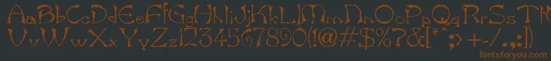BartNormal Font – Brown Fonts on Black Background