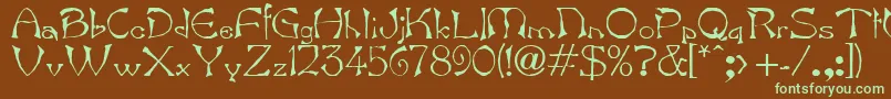 BartNormal Font – Green Fonts on Brown Background