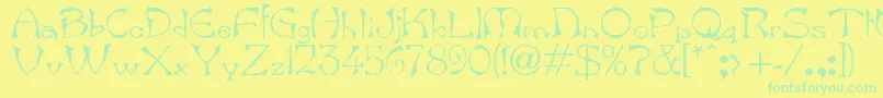 BartNormal Font – Green Fonts on Yellow Background