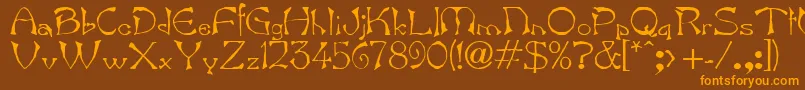 BartNormal Font – Orange Fonts on Brown Background