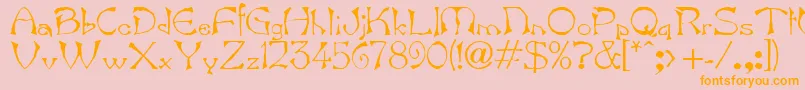 BartNormal-Schriftart – Orangefarbene Schriften auf rosa Hintergrund