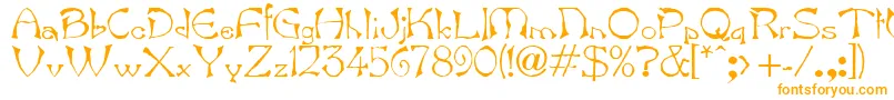 BartNormal-Schriftart – Orangefarbene Schriften auf weißem Hintergrund