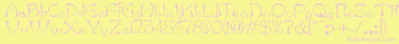 BartNormal Font – Pink Fonts on Yellow Background