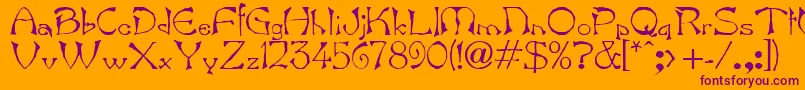 BartNormal Font – Purple Fonts on Orange Background
