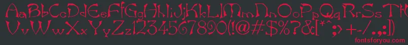 BartNormal-Schriftart – Rote Schriften auf schwarzem Hintergrund