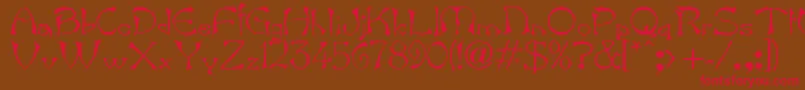 BartNormal Font – Red Fonts on Brown Background