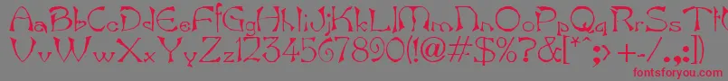 BartNormal-Schriftart – Rote Schriften auf grauem Hintergrund