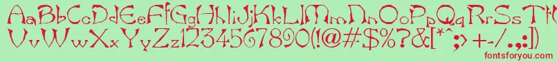 BartNormal Font – Red Fonts on Green Background