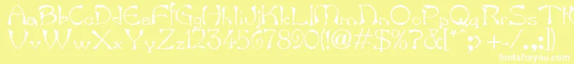 BartNormal Font – White Fonts on Yellow Background