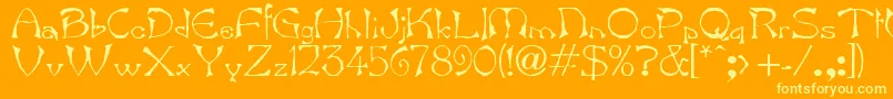 BartNormal-Schriftart – Gelbe Schriften auf orangefarbenem Hintergrund