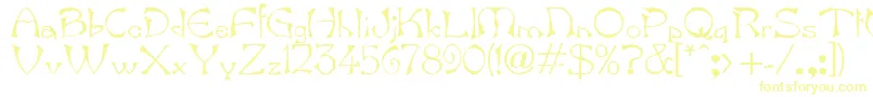 BartNormal-Schriftart – Gelbe Schriften auf weißem Hintergrund