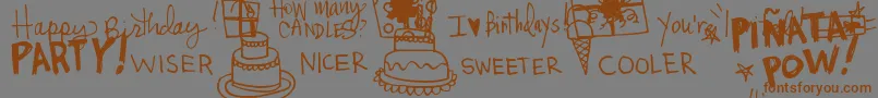 DjbItsMyBirthday Font – Brown Fonts on Gray Background