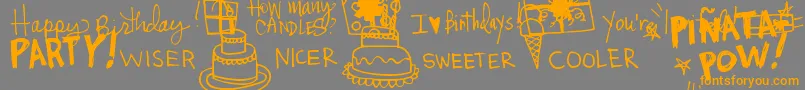 DjbItsMyBirthday Font – Orange Fonts on Gray Background