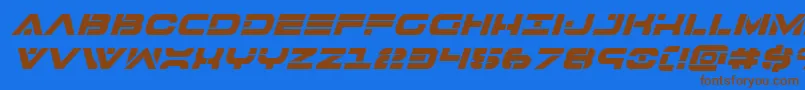 7thserviceboldital Font – Brown Fonts on Blue Background