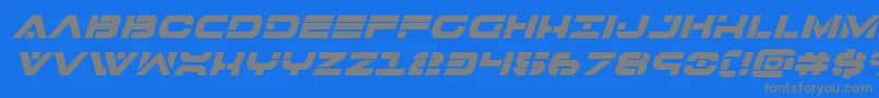 フォント7thserviceboldital – 青い背景に灰色の文字