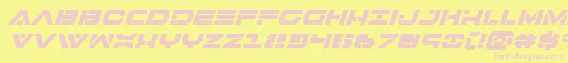 7thserviceboldital-fontti – vaaleanpunaiset fontit keltaisella taustalla
