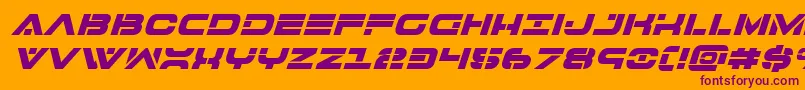 7thserviceboldital Font – Purple Fonts on Orange Background