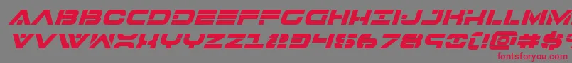 フォント7thserviceboldital – 赤い文字の灰色の背景